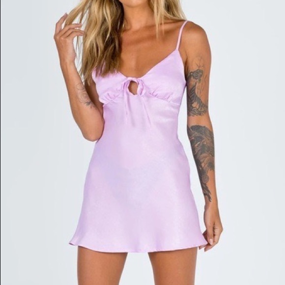 Princess Polly Light Purple Satin Mini Dress - Picture 1 of 3